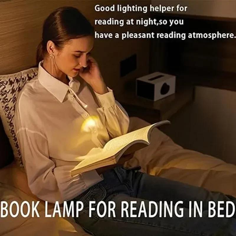 1~10PCS Mini Book Light Portable Clip Night Light Usb Charging Led Dimmable Bedroom Eye Protect Camping Clip 360° Flip Book Lamp