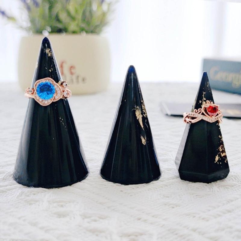 DIY Epoxy Crystal Valentines Day Geometry Circular Cone Rings Holder Mold for Rings Holder Jewelry Storage Home Decor