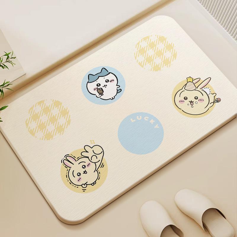 Diatom Mud Bath Moisture-wicking Mat Toilet Bathroom Toilet Door Area Slip-resistant Quick Drying Rug Durable Durable