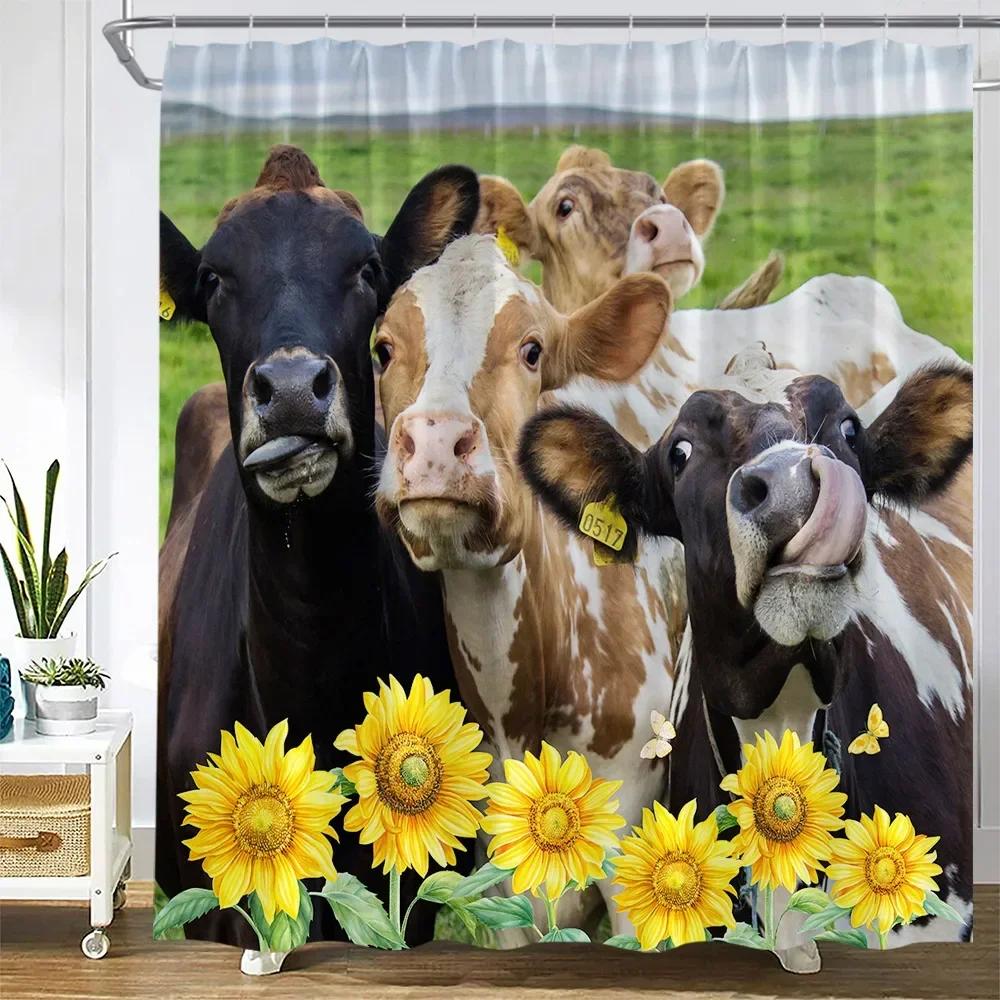 Multi-design Bathroom Curtain With Hooks Easy Install Waterproof Washable For Home Hotel Bathtub Decor