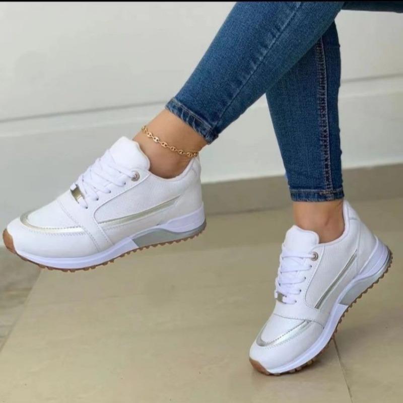 Fashion 2024 Autumn Fashion Women's Lace-up Low-top Shoes Casual Flat High-Quality Comfortable Sneakers for Women Zapatos De Mujer
