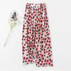 WTEMPO Floral Printed Thin Cropped Pants Loose Casual Spring Summer Autumn Large Size Women's Elastic High Waist Wide Leg Culottes