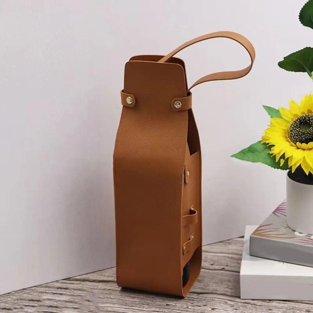 Waterproof PU Wine Tote Lightweight Champagne Beer Gift Bags Portable Liquor Bottle Carrier  Picnic