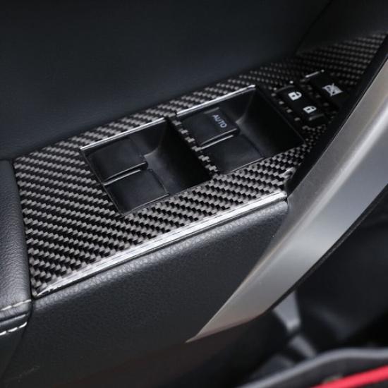 4X For Toyota Corolla 14-18 Carbon Fiber Window Lift Switch Panel Cover Trim-W