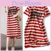 Summer Striped Print T Shirt Dress For Women With Loose Fit And Short Sleeves