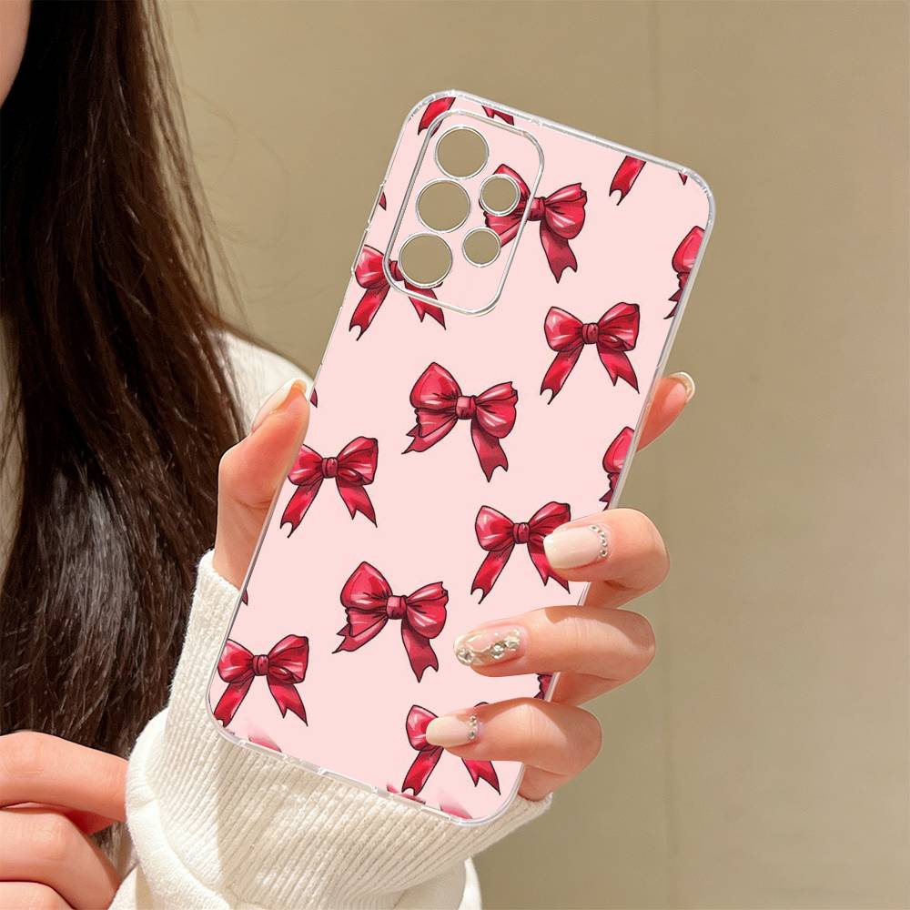 bowknot Phone Case For Samsung S25,S24,S21,S22,S23,S30,Ultra,S20,Plus,Fe Transparent Cover