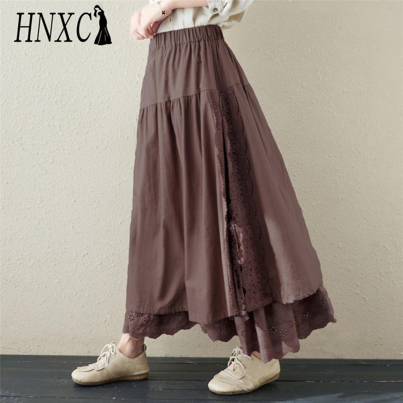 

HNXC Жіноча Модна Повсякденна Літня Весняна Спідниця XL кавовий