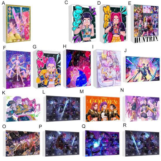Advent Calendar 2025 24 Days Christmas Countdown Calendar with 24 Keychain Toys Gifts for Kids Adult Teens