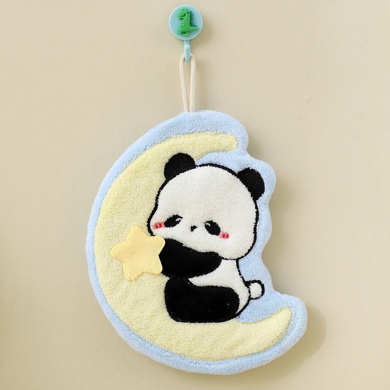 Kids Cartoon Hand Towel Coral Fleece Thick Hanging Towel for Kitchen Bathroom Soft Absorbent Washcloth Children Gift Set with Loop