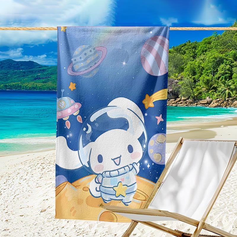 1pc Sanrio Cinnamoroll3 Beach Towel, Beach and Seaside Swimming Pool Equipment, Fashion Pattern, Rectangular, Travel Essentials
