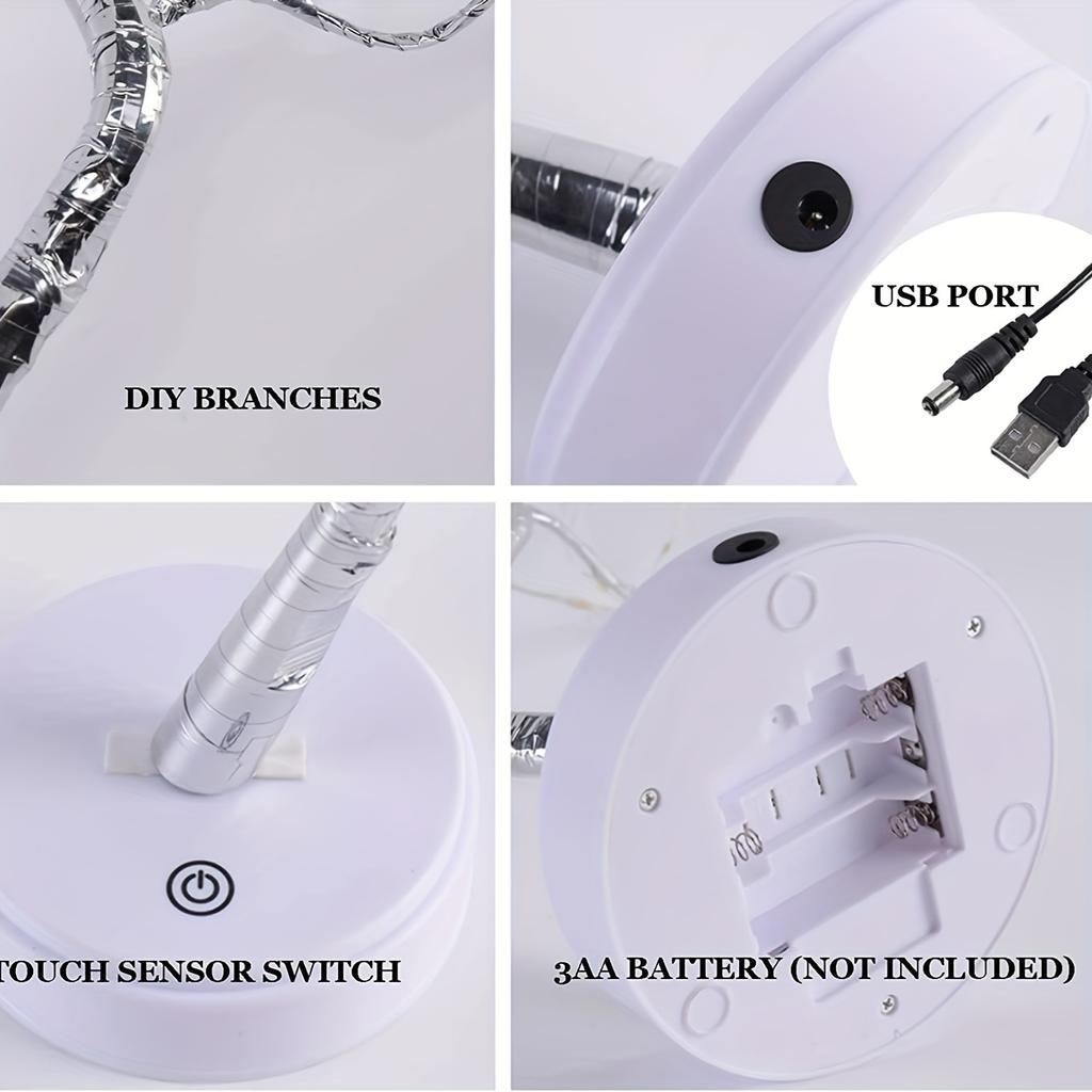 Tabletop Bonsai Tree Lights, DIY LED Artificial Tree Lamp, Battery/USB Operated Night Light for Room Decor, Home Decor, Bedroom, Wedding