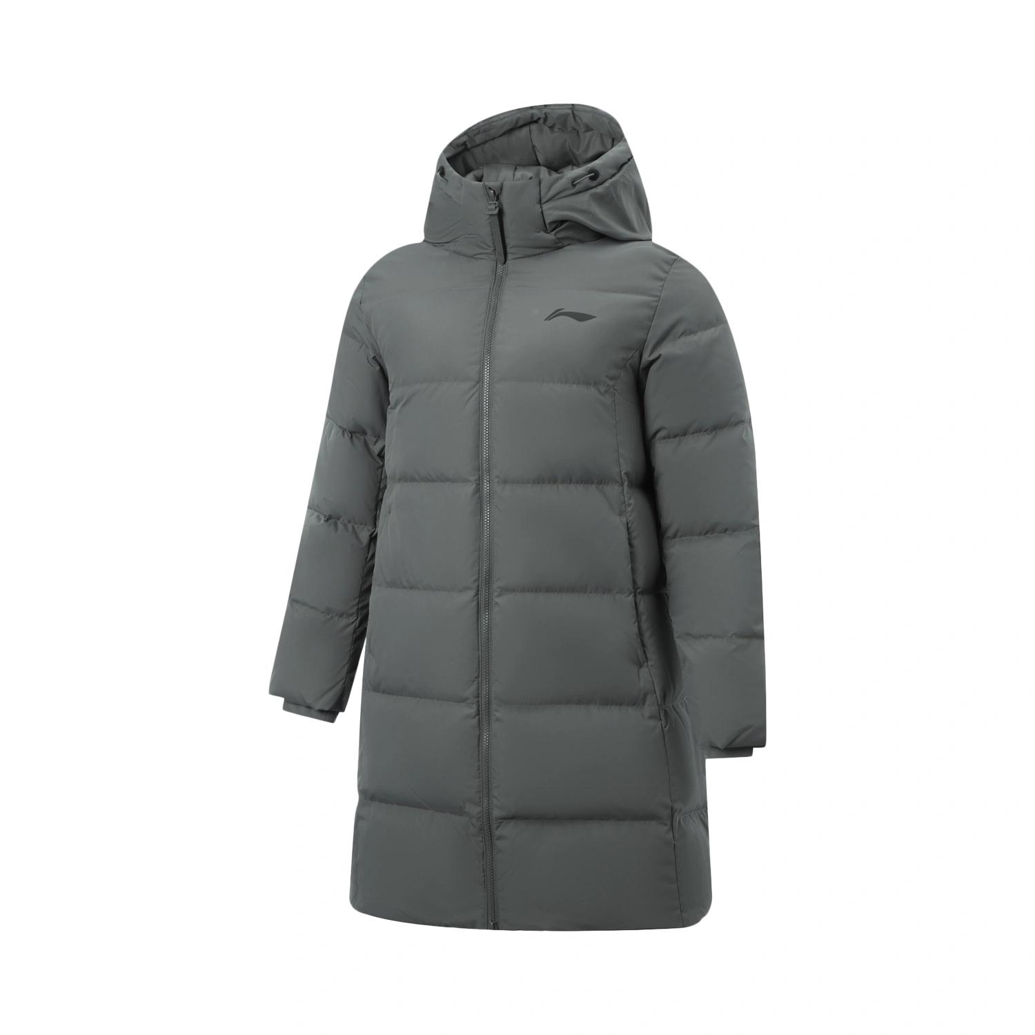 Li-Ning Windproof Water-Repellent Hooded Solid Long Down Jacket Men outerwear AYMV461-5 2XL
