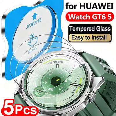 5Pack Tempered Glass For Huawei Watch GT5/GT6/GT6Pro 46mm 41mm Quick Installation Screen Protector For Huawei GT5Pro 46/42mm Fit4 Pro