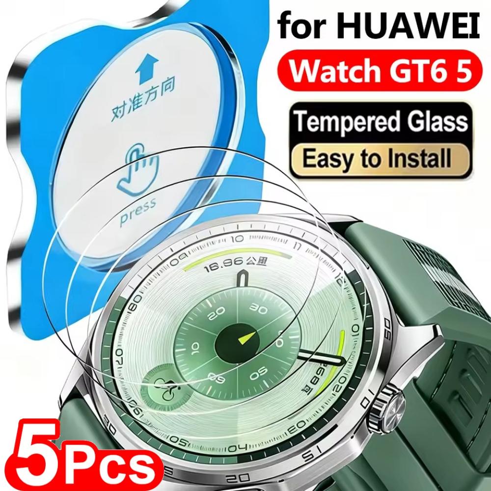 5er-Pack Panzerglas für Huawei Watch GT5/GT6/GT6Pro 46mm 41mm Schnelle Installation Displayschutz für Huawei GT5Pro 46/42mm Fit4 Pro
