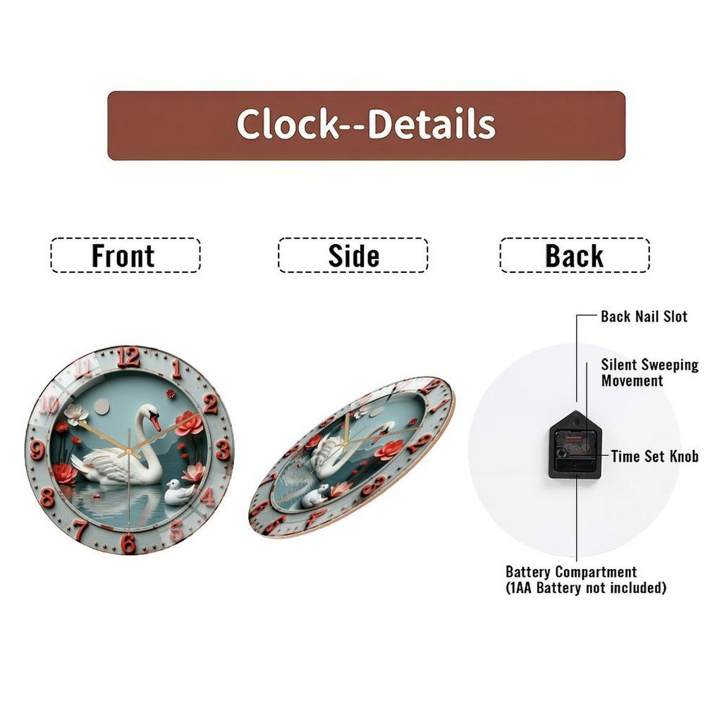 30x30cm Glass Wall Clock that Looks like a Social Media Feed