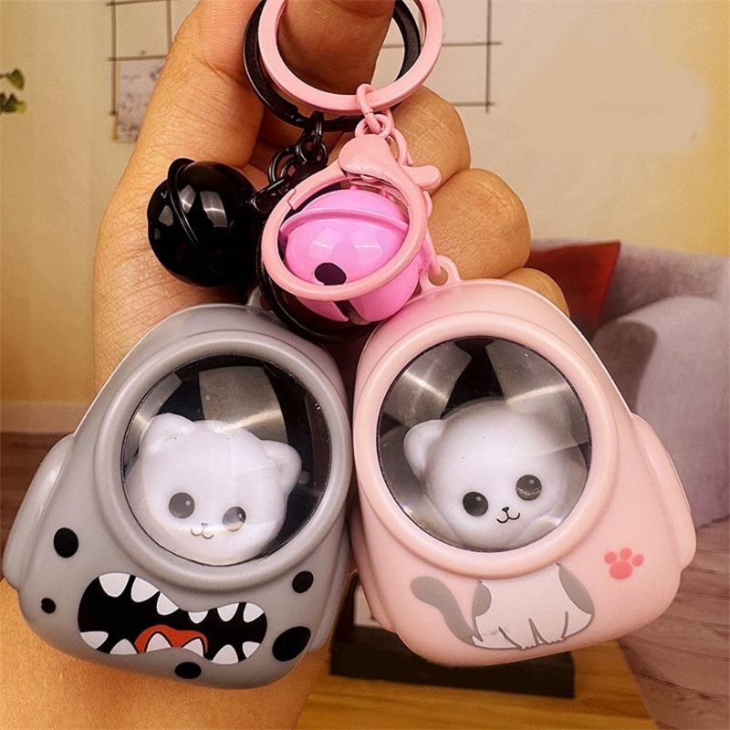 Bear Keychain Sturdy ABS Key Holder Lovely Designs LED Light Glowing for Women and Kids Backpack Purse Ornament
