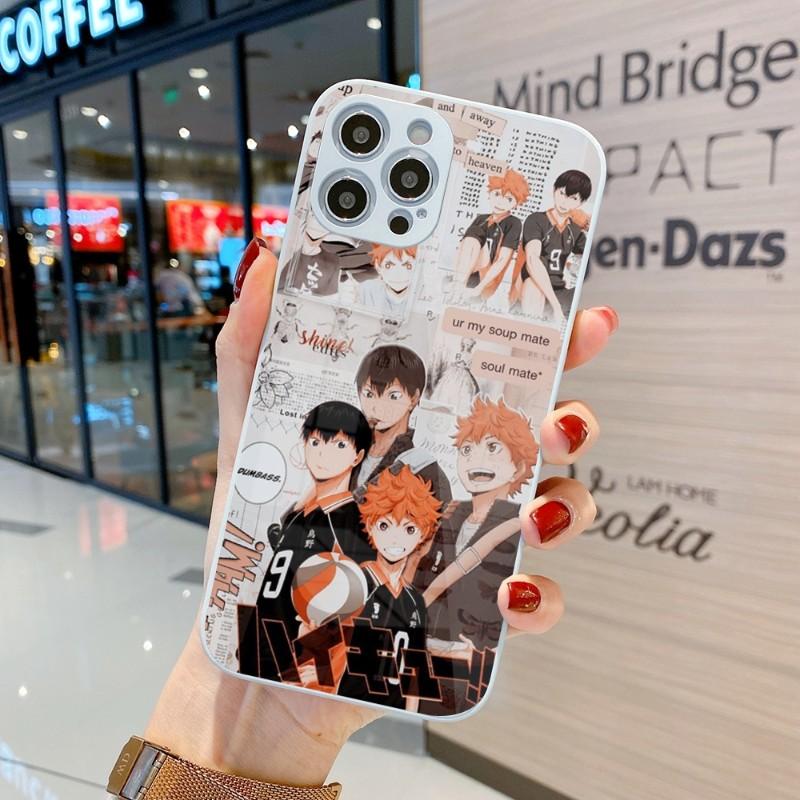 

Японское Аниме Оя Хайкью Чехол для Телефона Для IPhone 14 13 12 11 Pro Max X XR XS 8 7 Plus Жидкое Стекло Цветная Накладка для Телефона iPhone 11 Pro Max