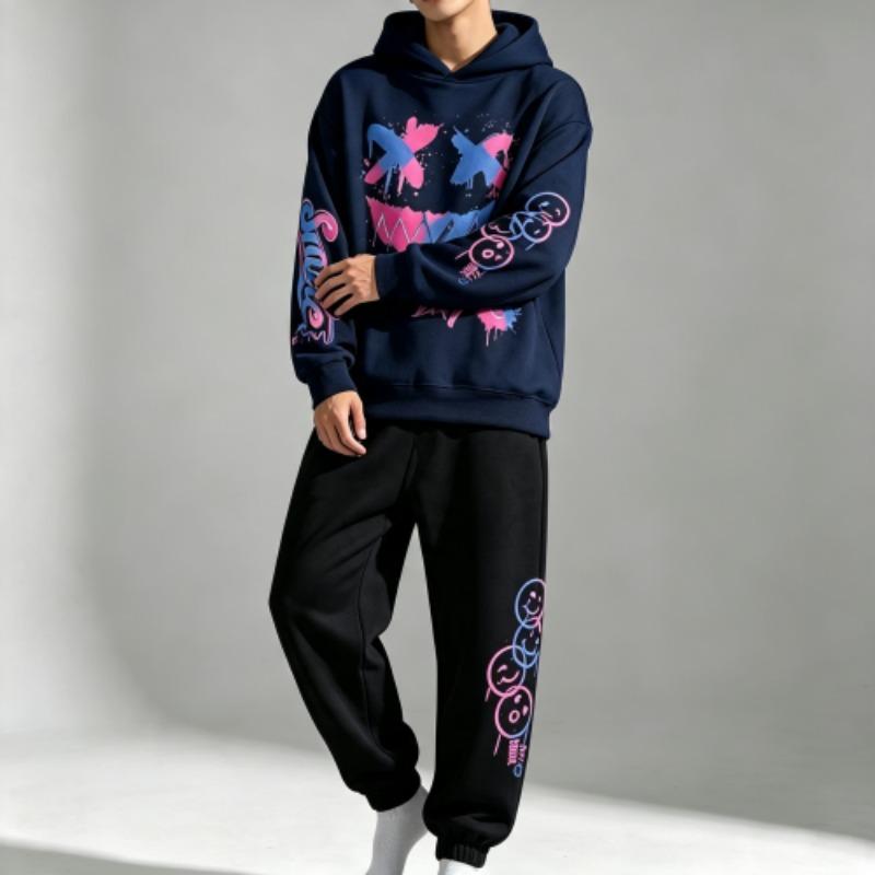Felpa per Bambini con Stampa Graffiti Lettera Felice Giorno Sorriso Street Hip Hop Felpa con Cappuccio Felpe alla Moda Abbigliamento Vintage per Ragazzo Ragazza