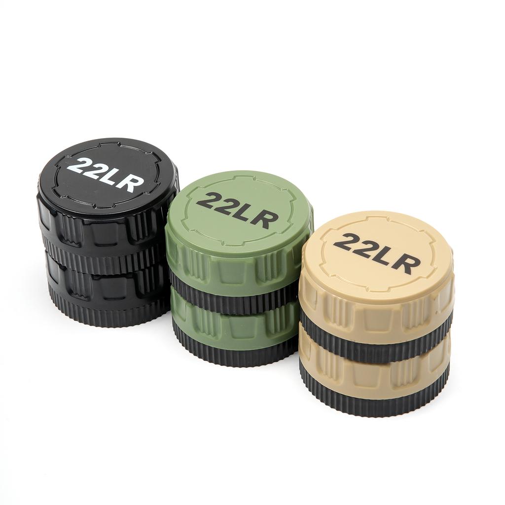 22LR Round Storage Box 50-Round Pocket Case With Screw Lid Durable Mini Organizer For Small Caliber Rounds