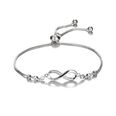 Endless Love Kristall Unendlichkeitsarmband für Frauen Zirkonia Diamanten Neuestes Stilvolles Verstellbares Charm Tennisarmband für Mädchen