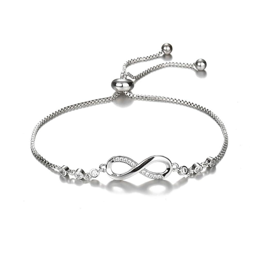 Endless Love Krystall Uendelighetsarmbånd for Kvinner CZ Diamanter Nyeste Stilig Justerbar Sjarm Tennisarmbånd for Jenter