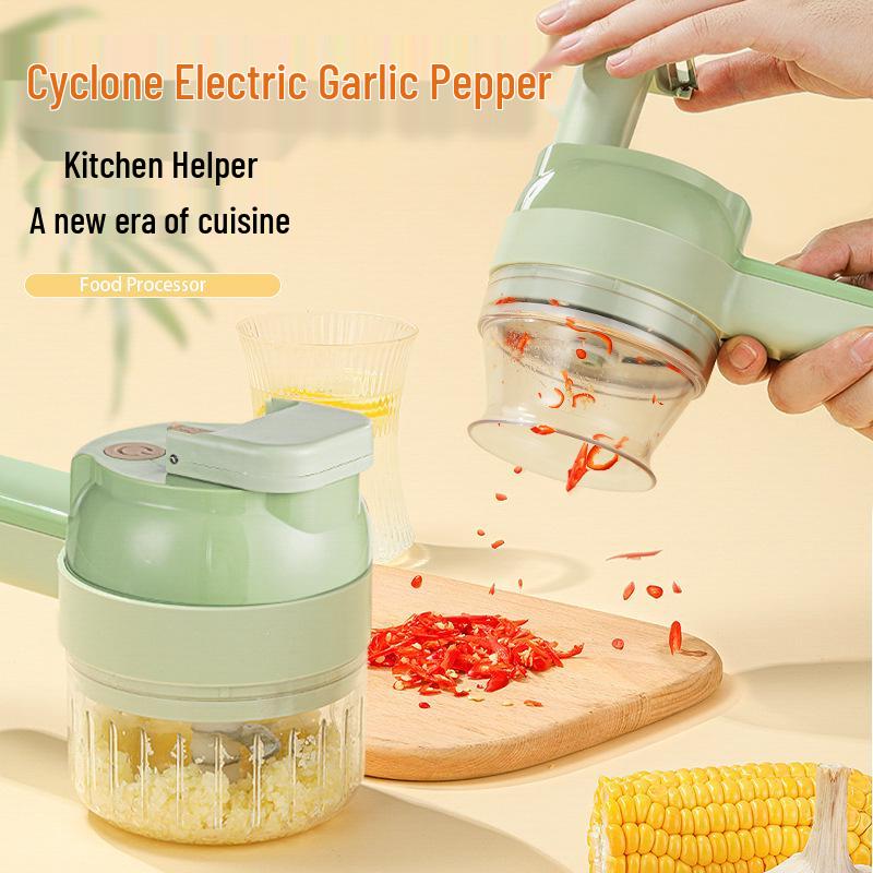 Electric Gatling Food Processor: Versatile Handheld Vegetable Chopper, Garlic Masher, and Slicer
