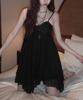 Ilio [Bit-O X Ilio] Black Asymmetric Chiffon Dress