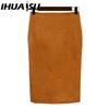 IHUASU Women's Fashion Casual Solid Color Print Summer Spring Skirt