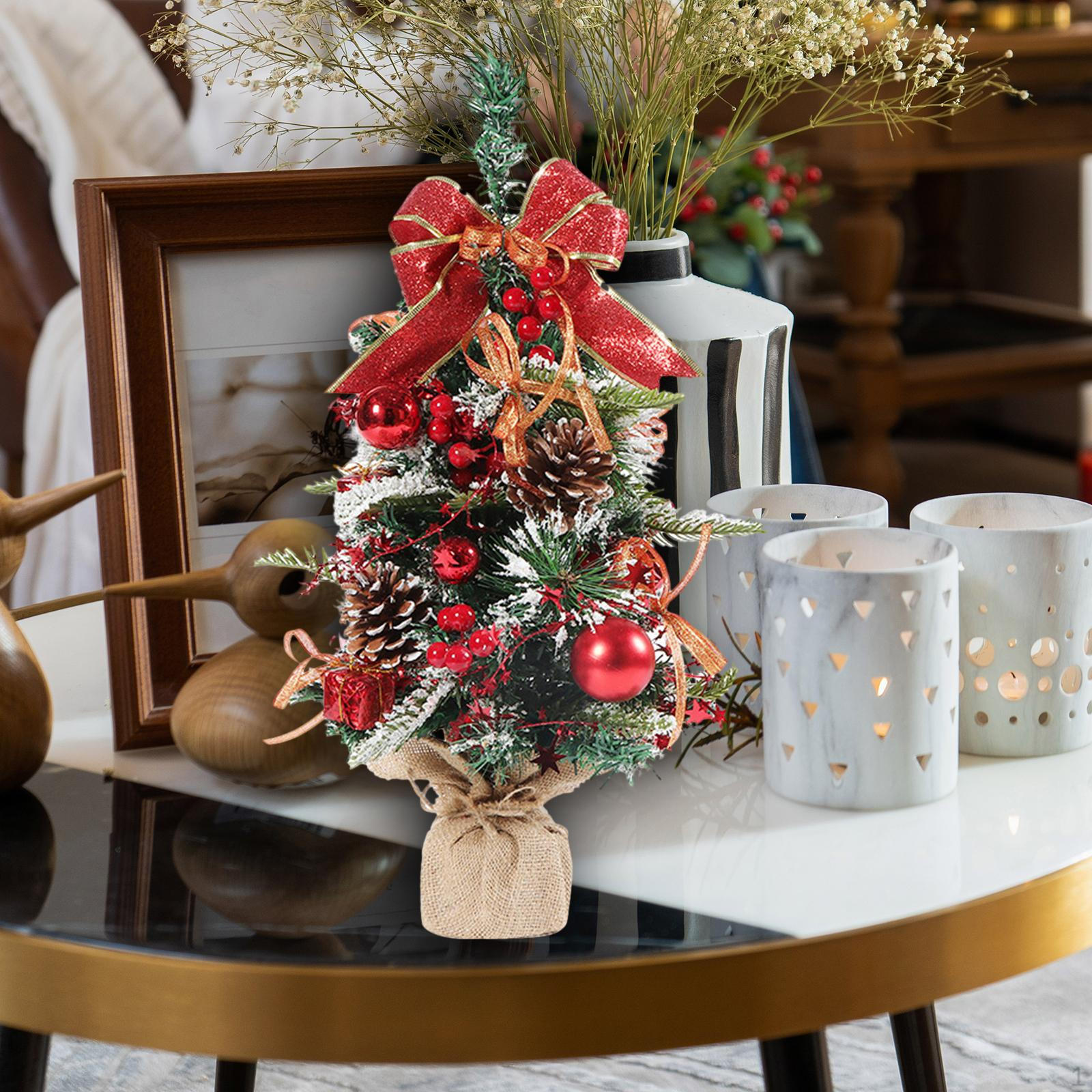 

Artificial Tabletop Christmas Tree Mini Desktop Decor червоний