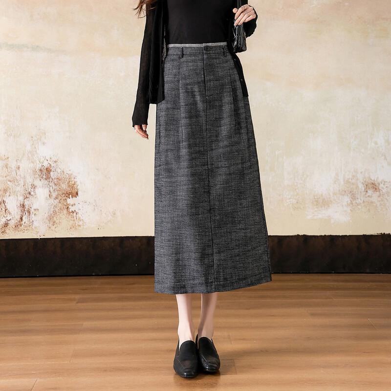 De Mana Elegant Petite Commuter Mid-Length Straight Skirt