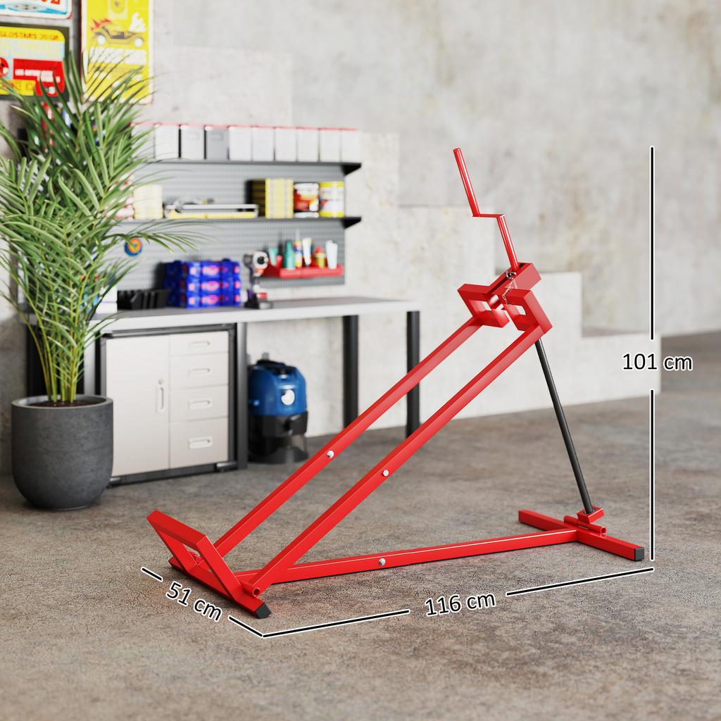 400 Kg Foldable Ride On Mower Jack Lift Adjustable Steel Lifting Device For Lawn Mower Atv Red