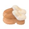 Winter cotton slippers household wool slippers women's non-slip cotton mop plush cotton shoes slippers wool shoes