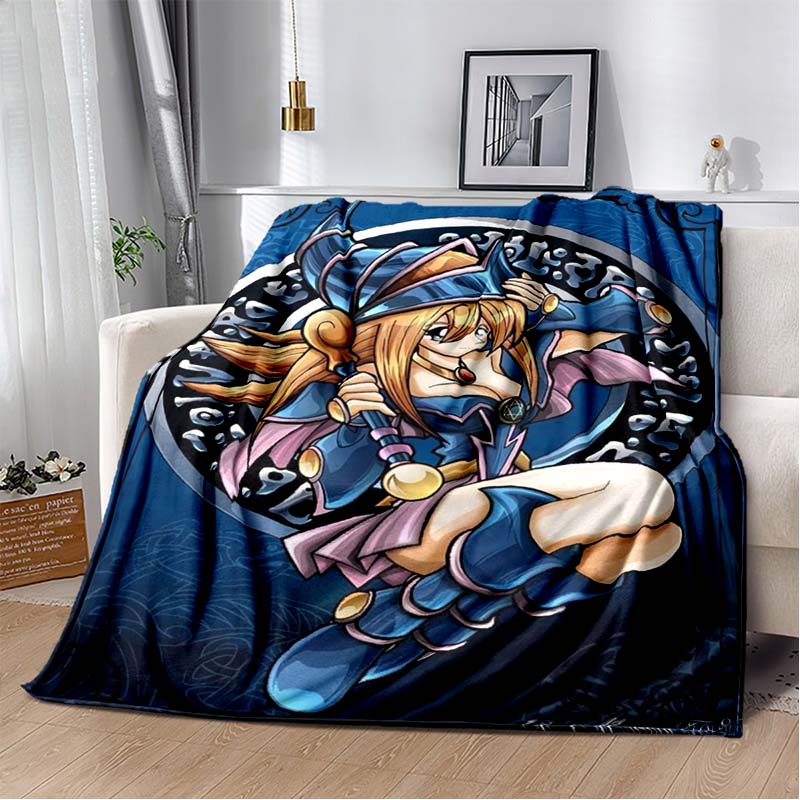 Dark Magician Cartoon Anime Throws Blanket Kids Super Soft Cute Blankt for Travel Couch Picnic Bed Flannel Blanket Birthday Gift