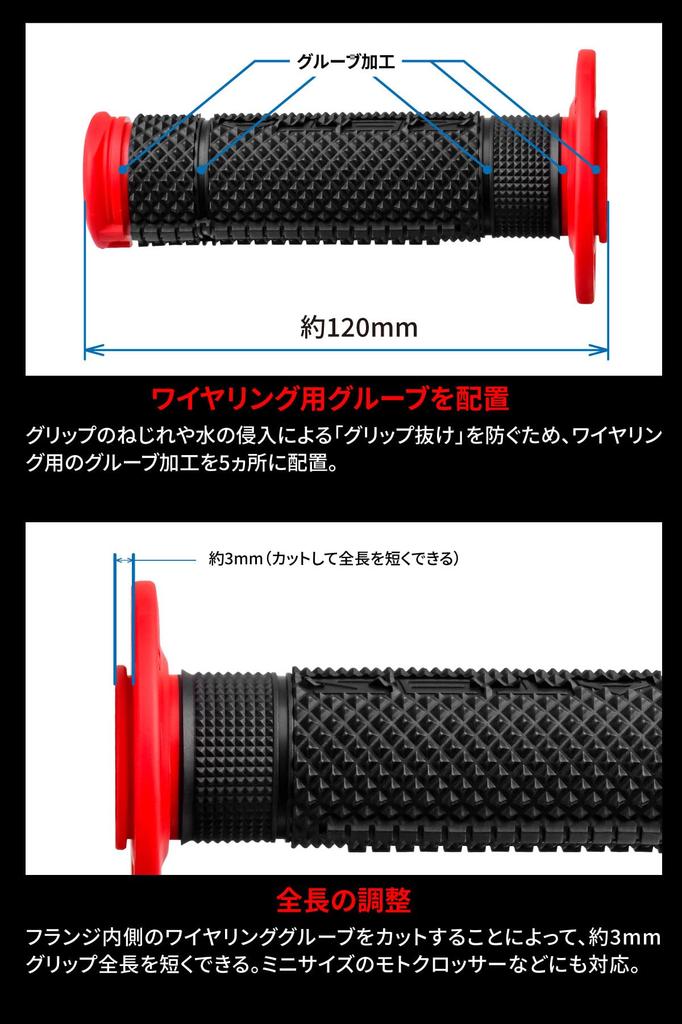 ZETA Racing D4917 Edge Grip, White/Black, Closed-End Handle Diameter 0.9 inches (22.2 mm), Total