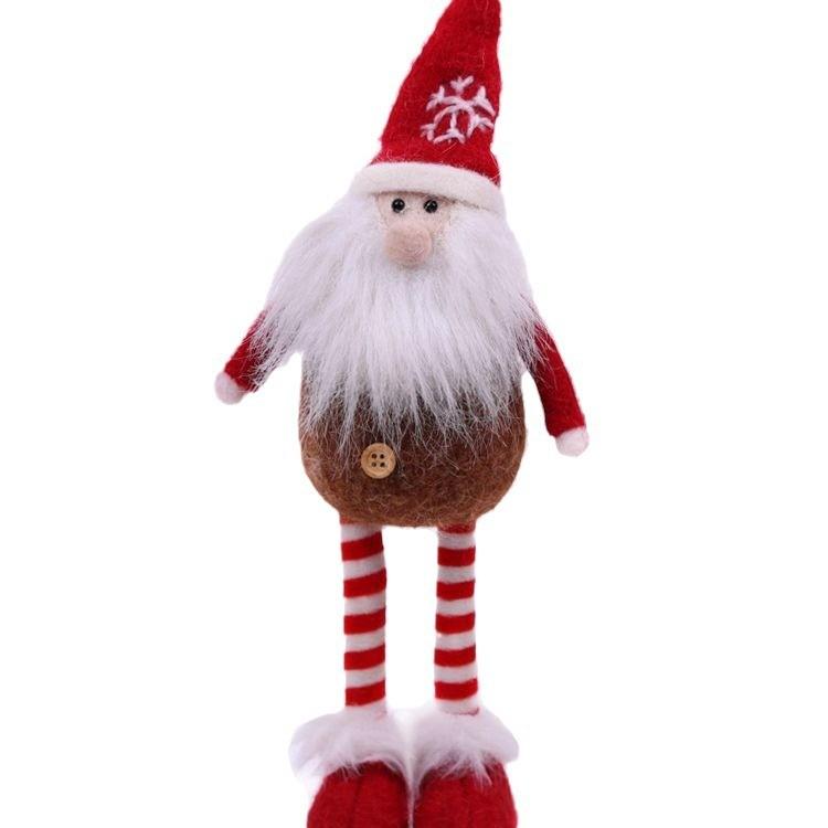 Festive Snowman Christmas Scene Plush Decoration Mini Ornament Holiday Supplies