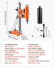 VEVOR Diamond Core Drilling Machine, Dry/Wet Concrete Core Drill Rig with 127mm Wet Drill Bit, Tiltable Stand & Wheeled Base