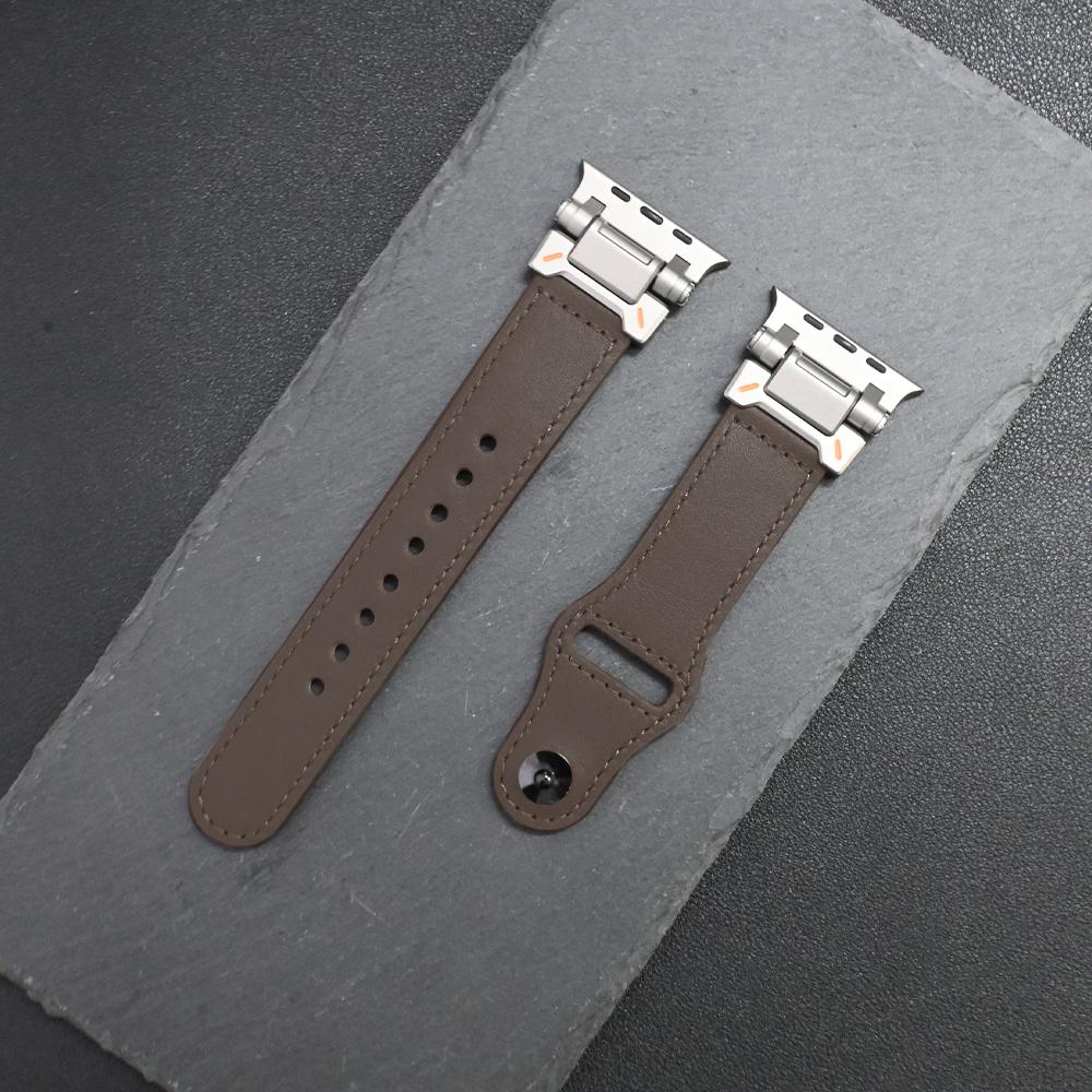 Luxury Leather Strap for Apple Watch Ultra 3 2 49mm 46mm 45mm 44mm Correa Men Loop Bracelet Iwatch Series 11 10 9 8 7 6 5 4 SE 3