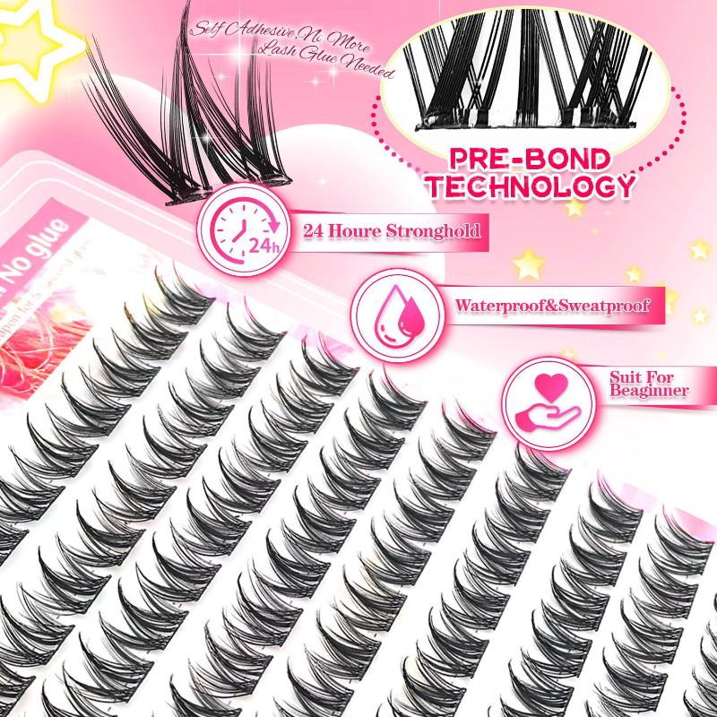 1 Set No Glue Needed C-Curl Self-Adhesive Eyelashes Japanese Korean Beauty Series For Everyday &Special Events Beginner Friendly