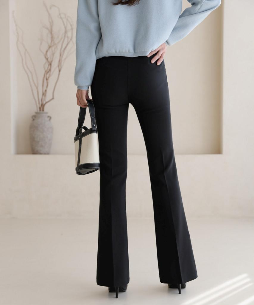 Ppaeppae Secret Banding Stretch Bootcut Black Slacks