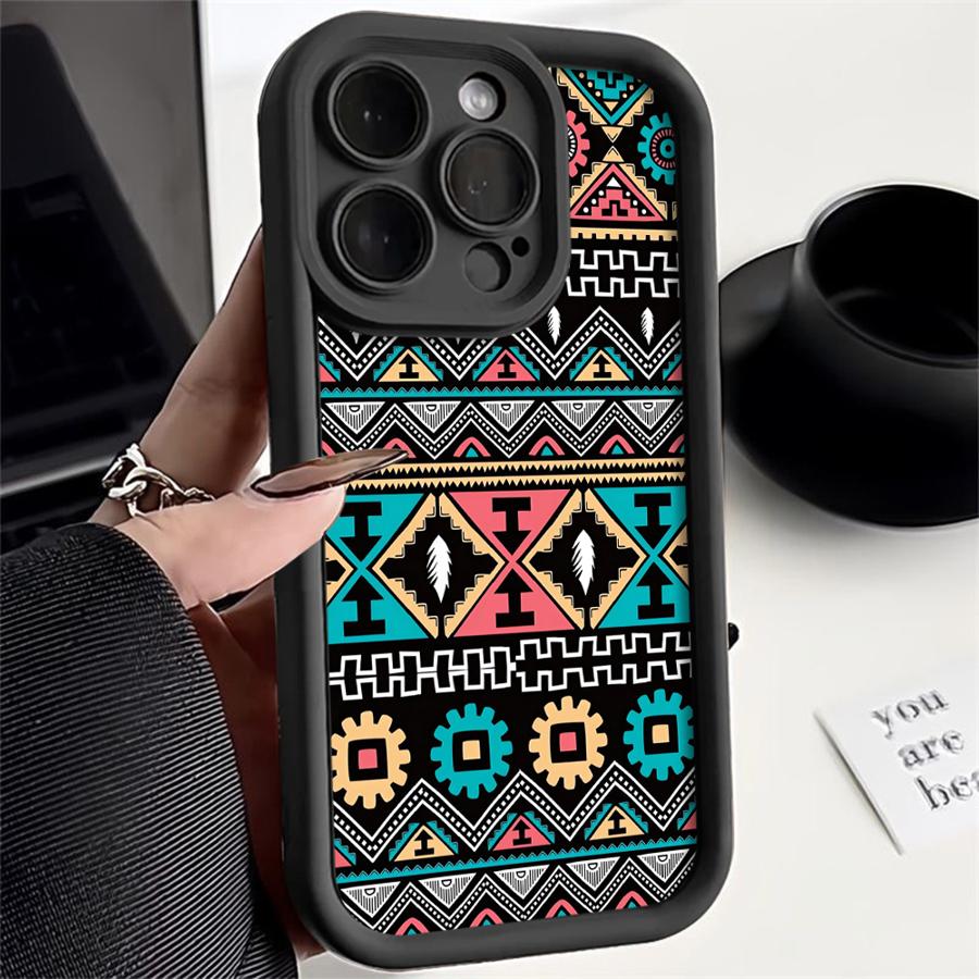 Phone Cover Case for iPhone 17 Pro Max 16 17e Air 15 Plus 13 12 Pro 11 14 Bohemian Style