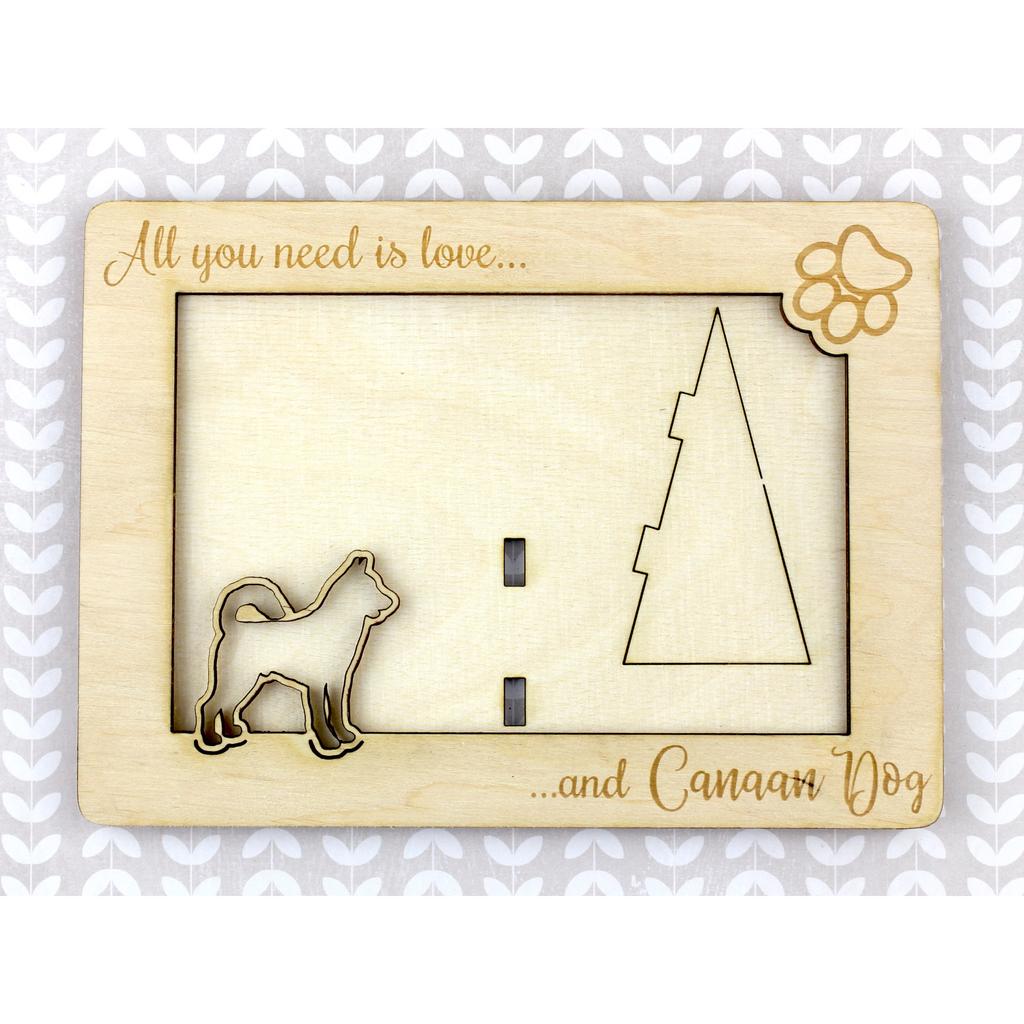 Canaan Dog - Photo frame, engraved wooden frame, a lovely gadget for the dog lover by Art-Dog