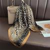 New Leopard Scarf For Women 70 cm Square Soft Satin Scarves Neck Scarf Headscarf Bandanas Band Coll