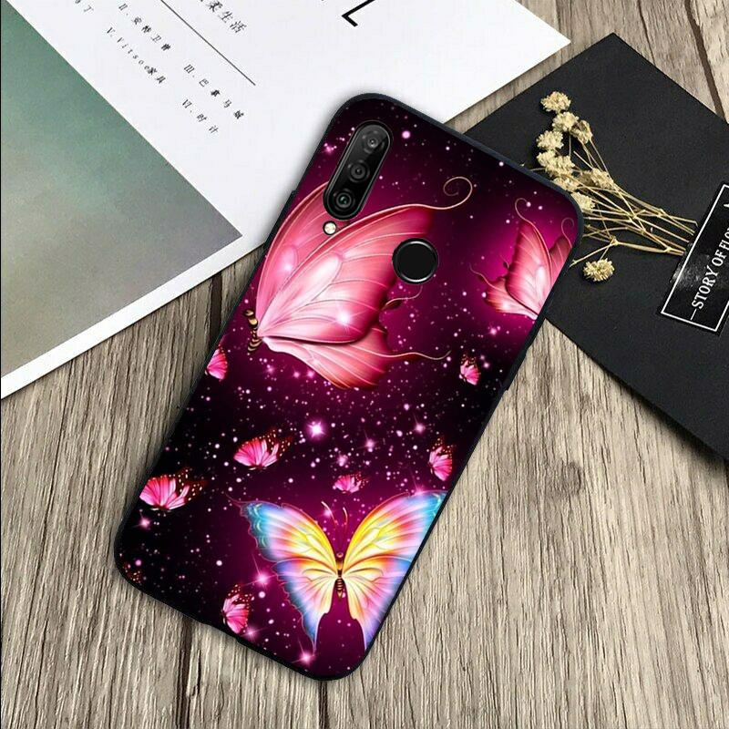 Black Beautiful Butterfly For Huawei Nova 8i 11i 12i 12s 9 10 SE Y60 Y70 Y90 Y72 Y73 Y61 Y91 P60 Pro P30 P40 Lite Case