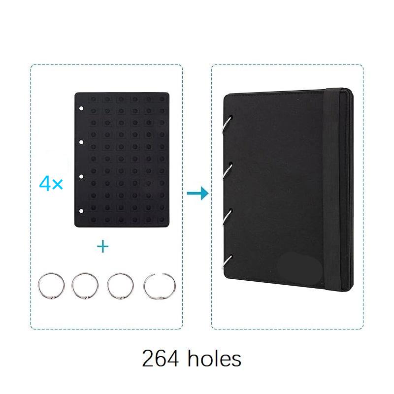 

Diy Felt Pin Brooch Display Storage Book Large-Capacity Badge Charms Organizer Metal Chest Souvenir Jewelry Earring Collection as the picture