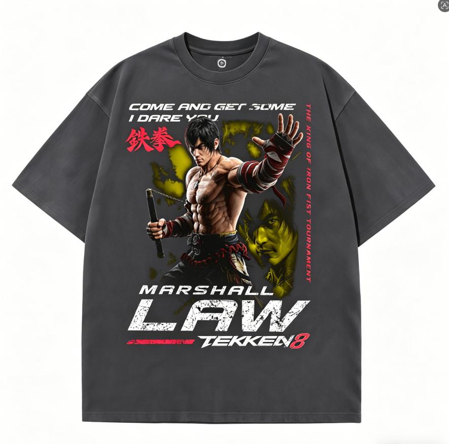 Tekken Anime Lover Washed Tshirt Year Round Clothing High Quality Personality Clothes Plus Size Unisex New Model Couples Tee S