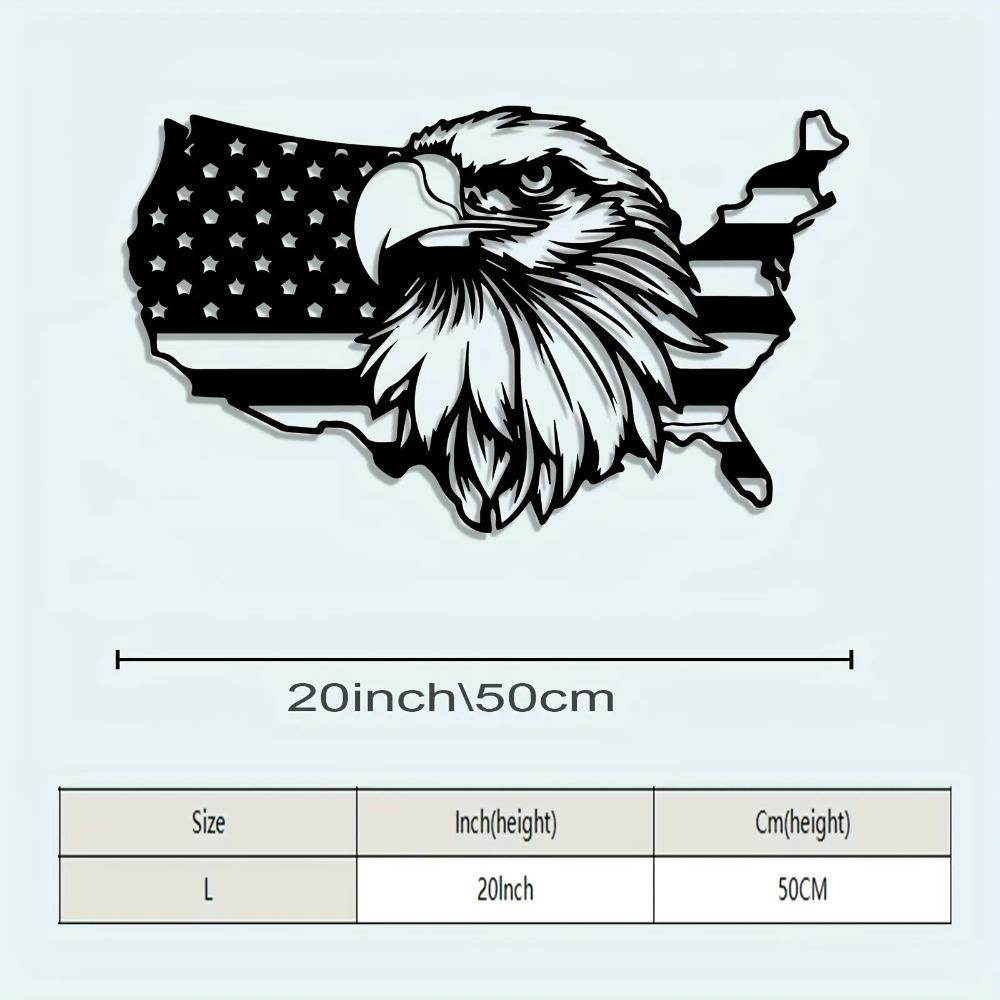 1pc USA Patriotic Metal Wall Art Sculpture, Weather Resistant Iron Indoor Outdoor Decor, Year Round Patriotic Gift