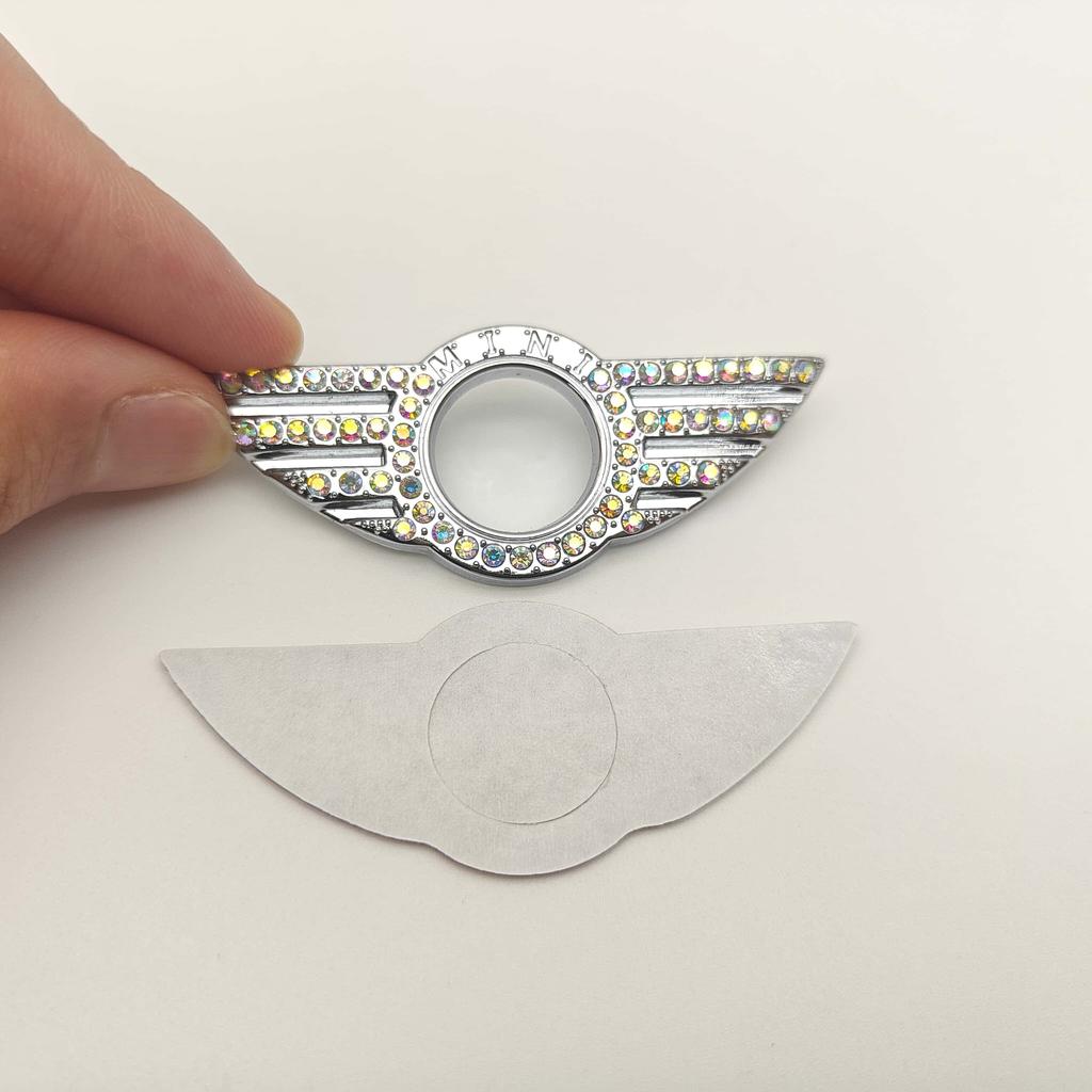 1 Stück Set mit Diamanten Metall Auto Türverriegelungsstift Flügel Emblem Abzeichen Aufkleber Abdeckung für Mini Cooper S F54 F55 F56 F60 R55 usw.