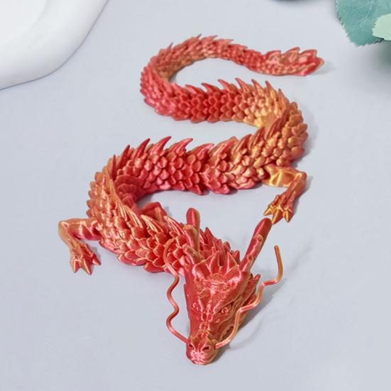 Socha čínského draka 3D tištěná figurka draka s pohyblivými klouby Dekorace na stůl se sochou draka pro domácí kancelář
