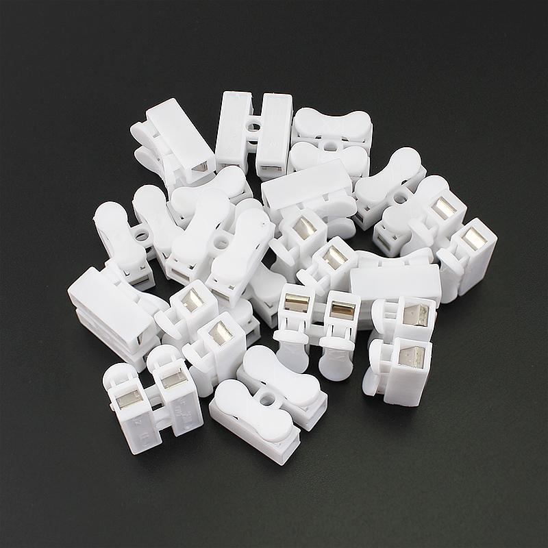 26/30PCS Wire Connector 220V Electrical Connection Strips 2 Pin Quick Splice Wire Terminal Connect 5050 2835 5730 5054 LED Strip
