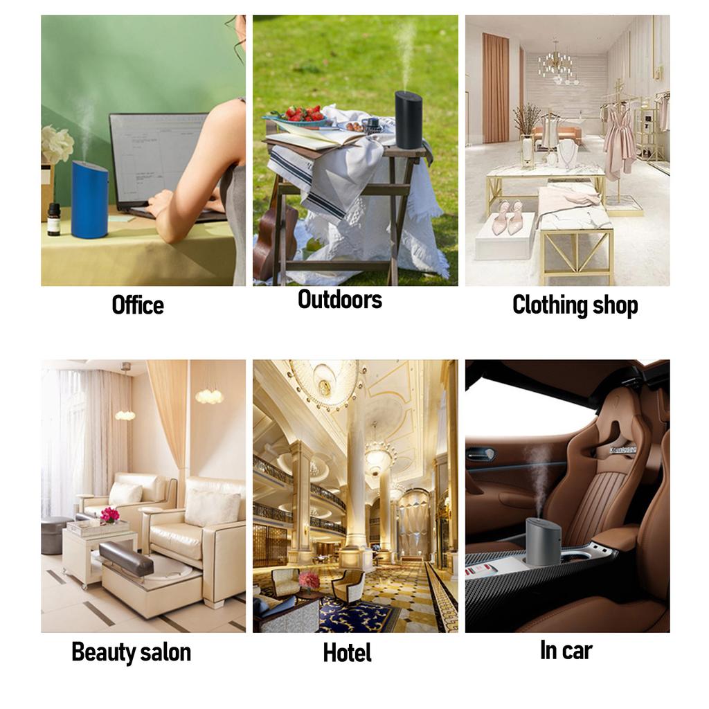 Car Aromatherapy Diffuser with Timer Low Noise Anti Leakage Aluminum Alloy Portable Waterless Car Diffuser for Bedroom office